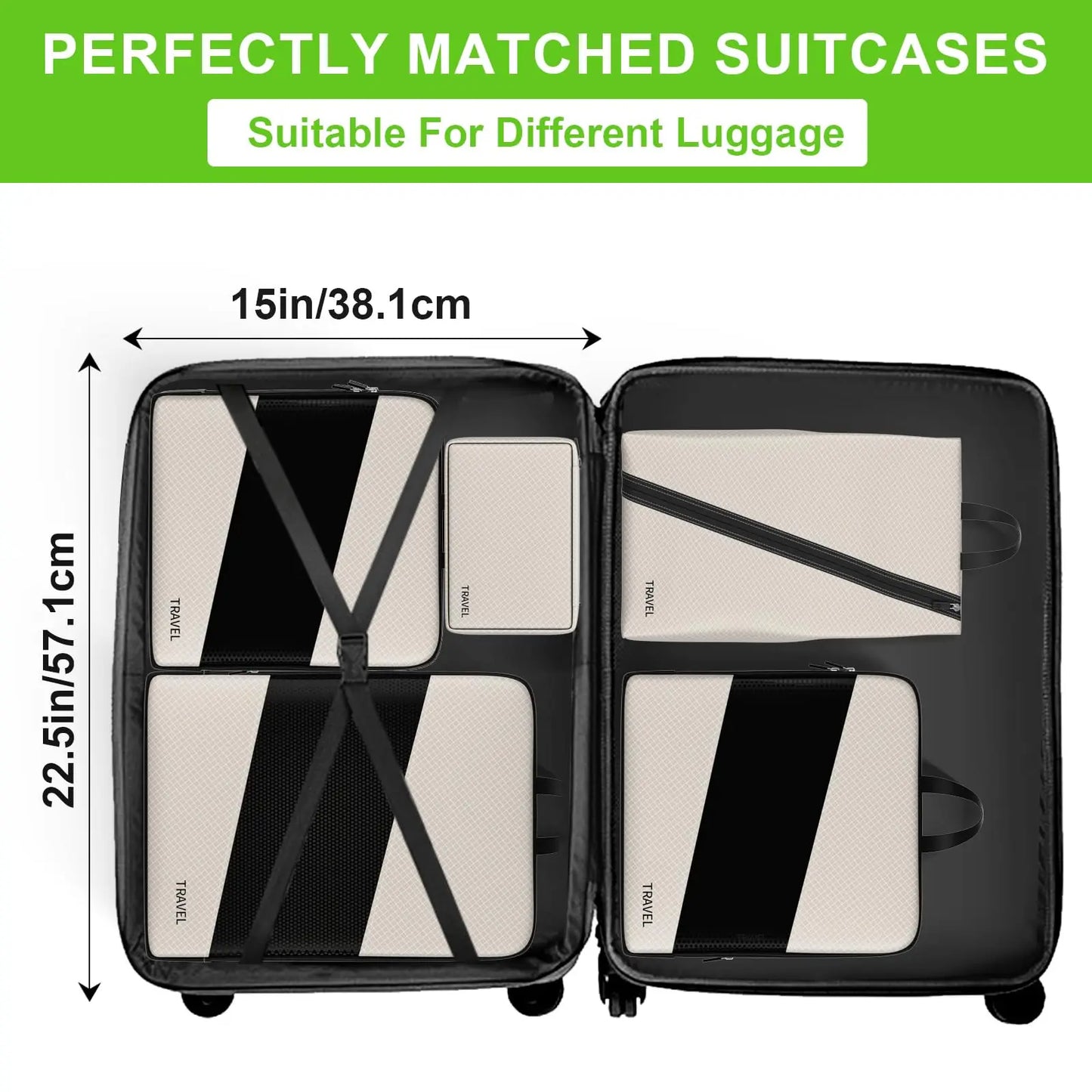 6pcs Compression Luggage