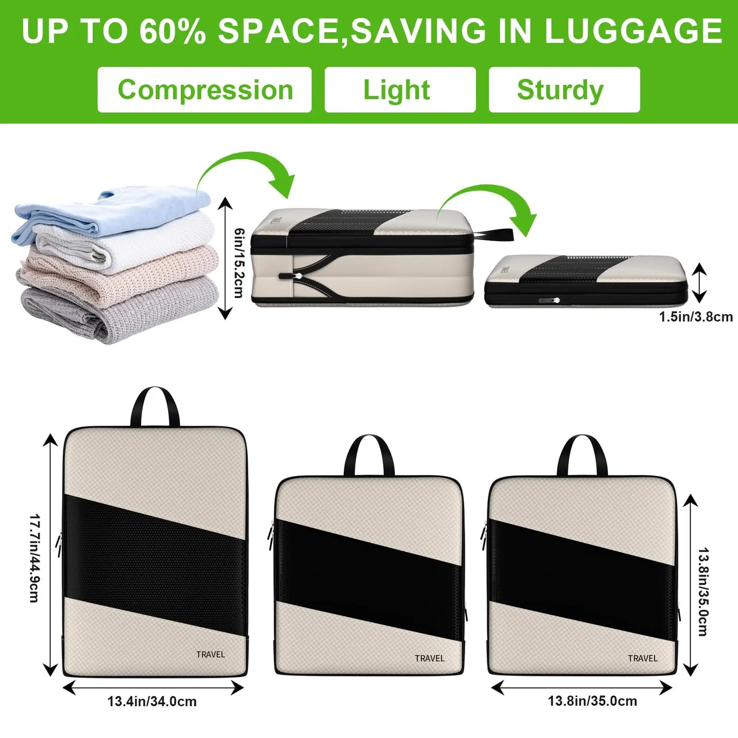 6pcs Compression Luggage