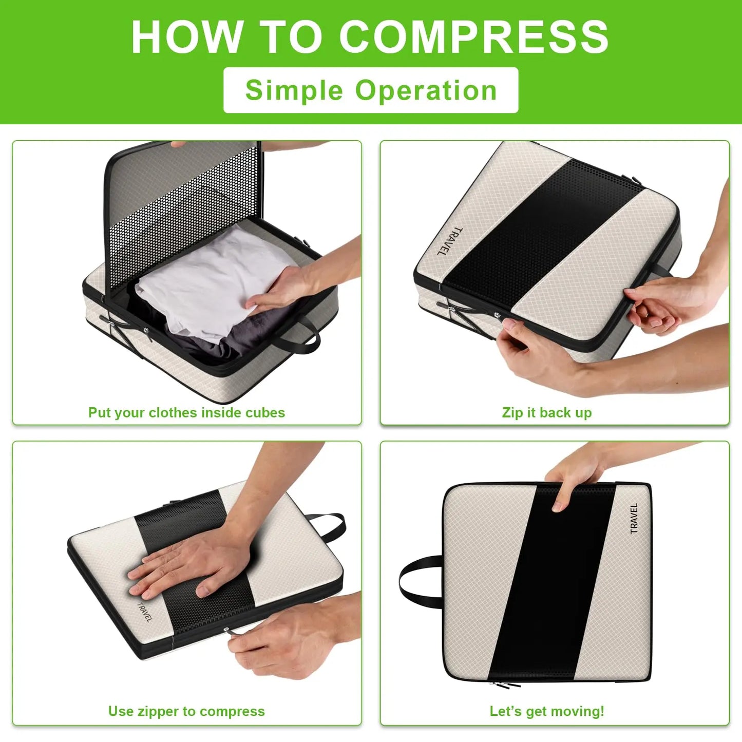 6pcs Compression Luggage